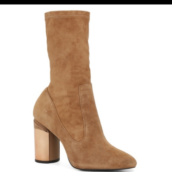 Aldo Crillan ankle boot in tan suede sock high ankle boots size 8.5 - Picture 2 of 11